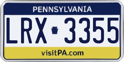 PA license plate LRX3355