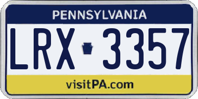 PA license plate LRX3357