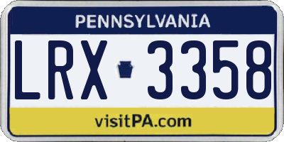 PA license plate LRX3358