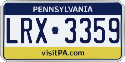 PA license plate LRX3359
