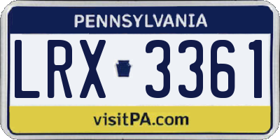 PA license plate LRX3361