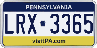 PA license plate LRX3365