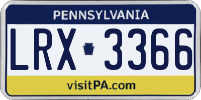 PA license plate LRX3366