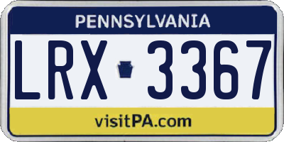 PA license plate LRX3367