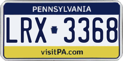 PA license plate LRX3368