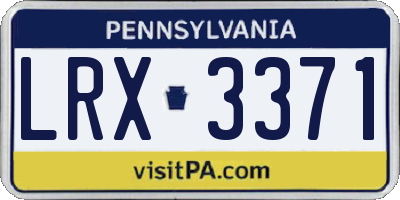PA license plate LRX3371