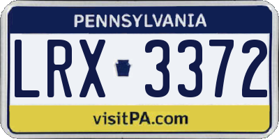 PA license plate LRX3372