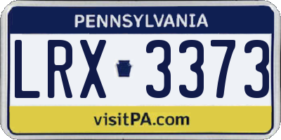 PA license plate LRX3373