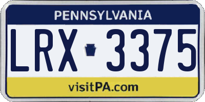 PA license plate LRX3375