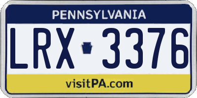PA license plate LRX3376