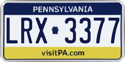 PA license plate LRX3377