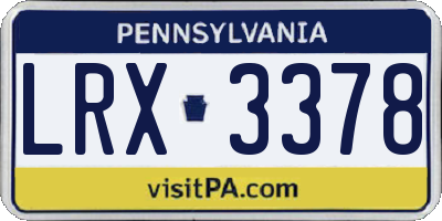 PA license plate LRX3378