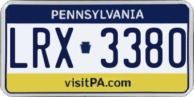 PA license plate LRX3380