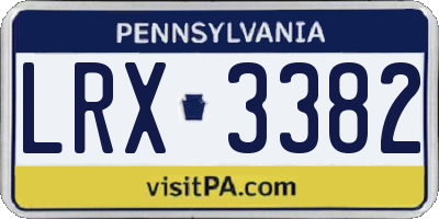 PA license plate LRX3382