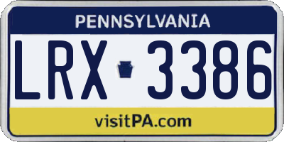 PA license plate LRX3386