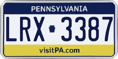 PA license plate LRX3387