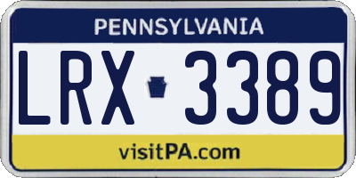 PA license plate LRX3389