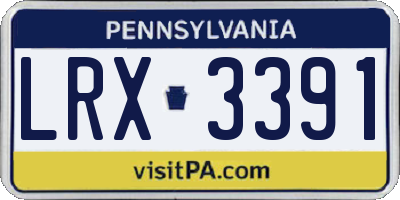 PA license plate LRX3391