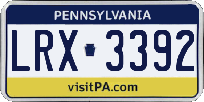 PA license plate LRX3392