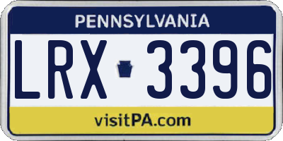 PA license plate LRX3396