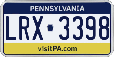 PA license plate LRX3398