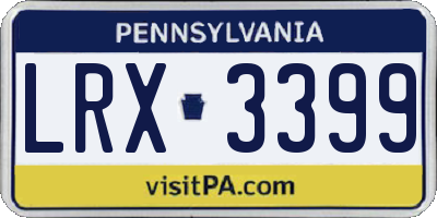 PA license plate LRX3399