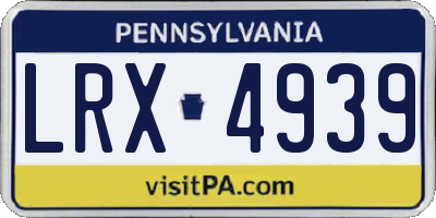 PA license plate LRX4939