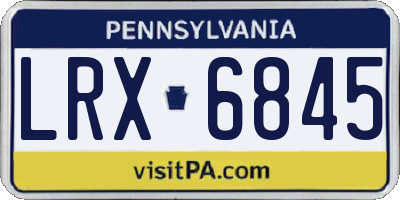 PA license plate LRX6845