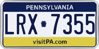 PA license plate LRX7355