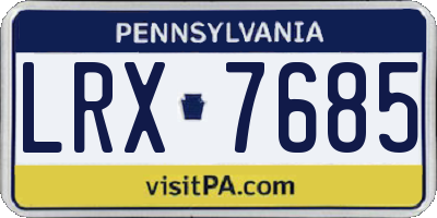 PA license plate LRX7685