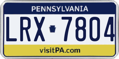 PA license plate LRX7804