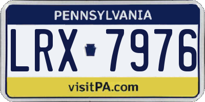 PA license plate LRX7976