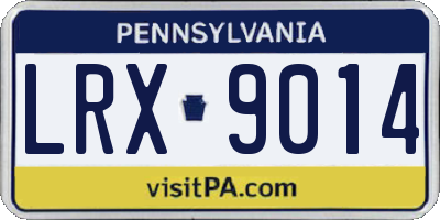 PA license plate LRX9014