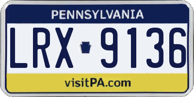 PA license plate LRX9136
