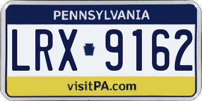 PA license plate LRX9162