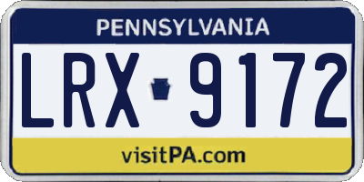 PA license plate LRX9172