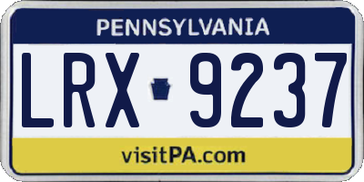 PA license plate LRX9237