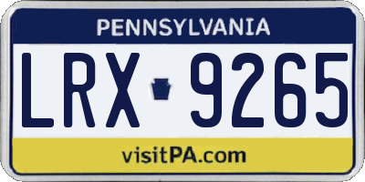 PA license plate LRX9265