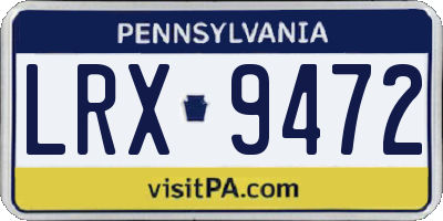 PA license plate LRX9472