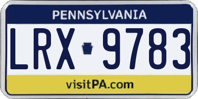 PA license plate LRX9783