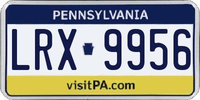 PA license plate LRX9956