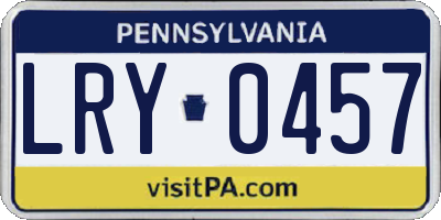 PA license plate LRY0457