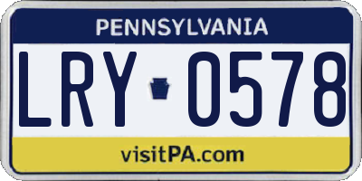 PA license plate LRY0578