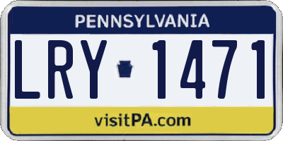 PA license plate LRY1471