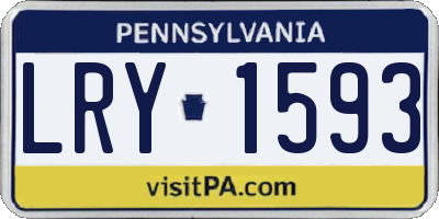 PA license plate LRY1593