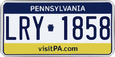 PA license plate LRY1858