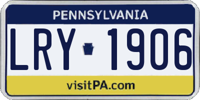 PA license plate LRY1906