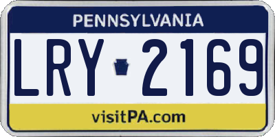 PA license plate LRY2169