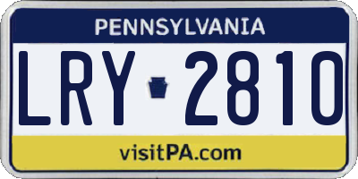 PA license plate LRY2810