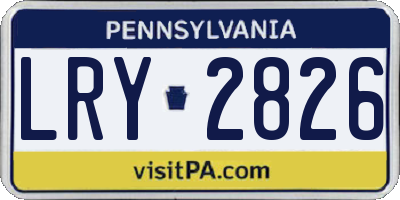 PA license plate LRY2826